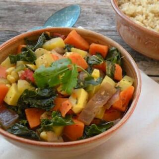 Kale, Yellow Squash and Sweet Potato Stew