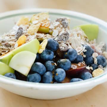 Homemade muesli cereal with fruits