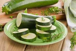 Zucchini on a cutting board