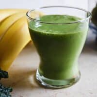 Green velvet smoothie (kale, banana, and avocado)