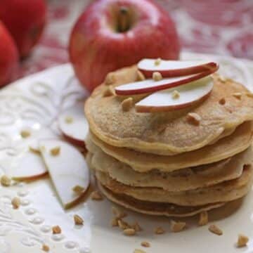 Apple-Almond Butter Pancakes by Robin Robertson; photo by Lori Maffei