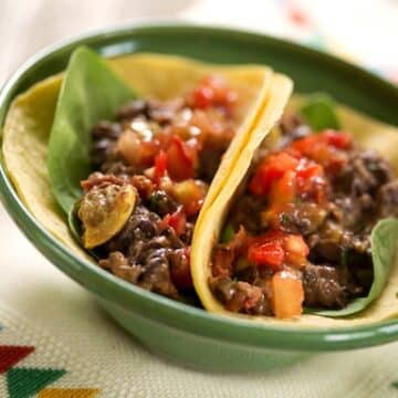 Black bean and squash tacos