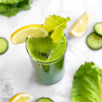 Green lemonade with sprouts and cucumber