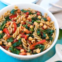 Pasta with Spinach and Chickpeas