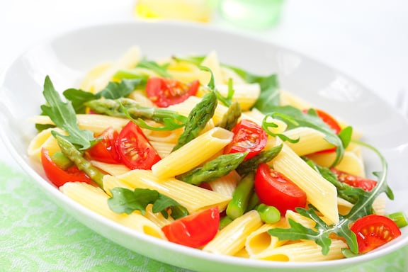 Pasta with Asparagus and Arugula