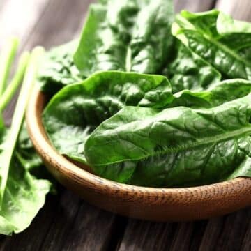 Raw Spinach in bowl