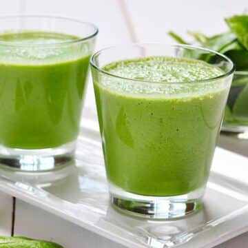 Spinach, pineapple, and sprouts smoothie