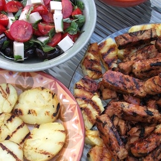 grilled vegetables and tempeh