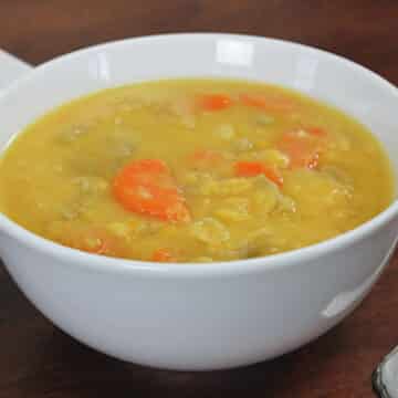 Vegetarian/vegan Yellow Split Pea Coconut Soup