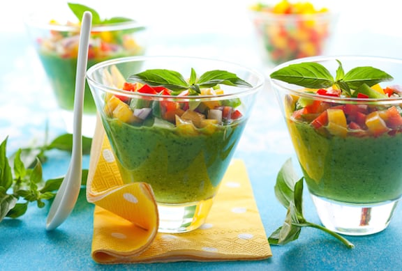 Green Gazpacho with Fresh Tomatillos