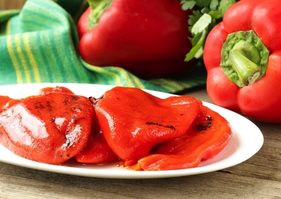 Grilled red peppers