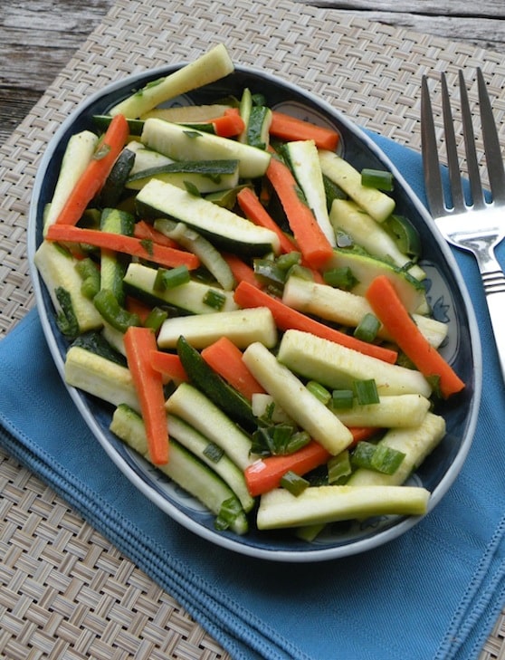Zucchini with carrot and mint recipe