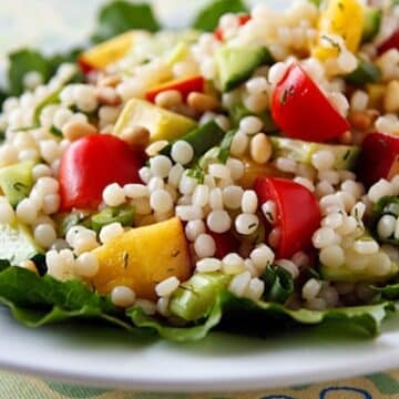 Israeli couscous summer salad