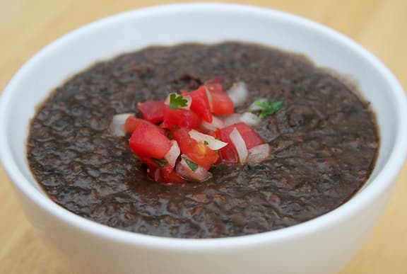 Very quick black bean soup