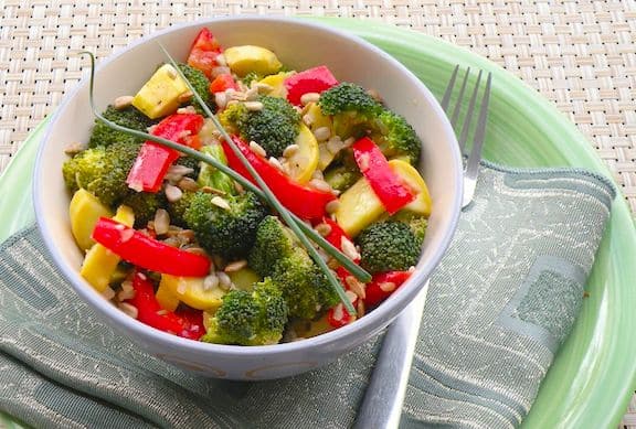 Broccoli and summer squash relish salad