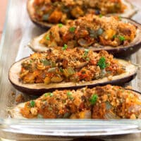 Creole stuffed eggplant