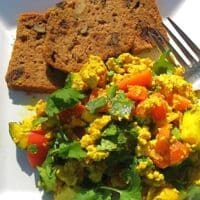 Tofu scramble with cilantro