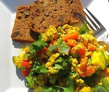 Tofu scramble with cilantro