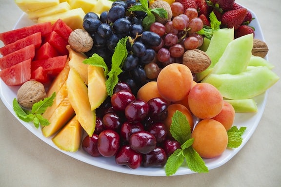 Late Summer Fruit Salad with Agave-Mint Dressing