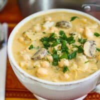 Chickpea Tahini Mushroom Soup