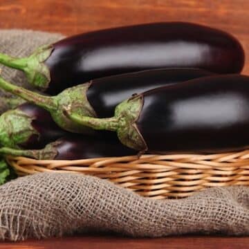 Eggplants in a basket