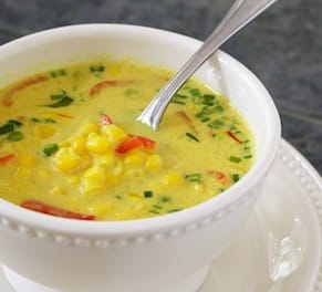 Thai coconut-corn soup