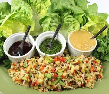 lettuce wraps with sauces