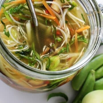 Asian mushroom noodle soup