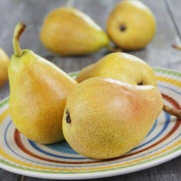 Pears on a plate