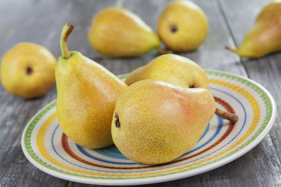 Pears on a plate