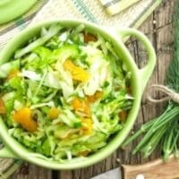 Tangy coleslaw with yellow pepper