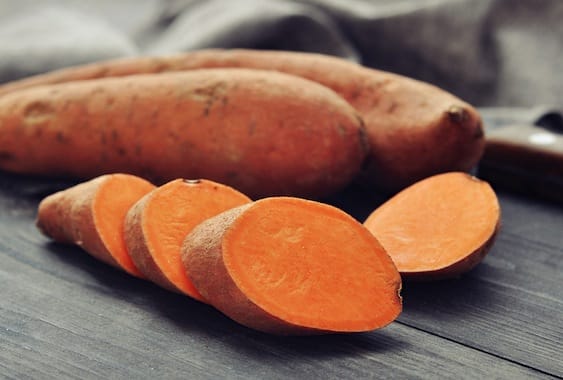 Sweet Potatoes on table