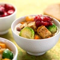 Tempeh, Brussels Sprouts, and Sweet Potato stew