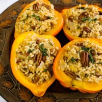 Rice and Pecan Stuffed Acorn Squash