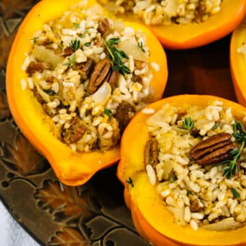 Rice and Pecan Stuffed Acorn Squash