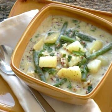 Cold Potato, Green Bean, and Quinoa Soup