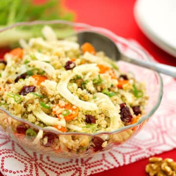 Quinoa, fennel, and cranberry salad