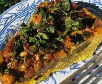 Tamale pie with Winter Greens