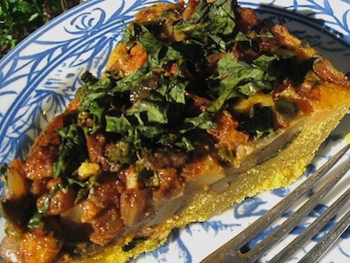 Tamale pie with Winter Greens
