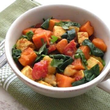 Easy Curried Sweet Potatoes and Tofu