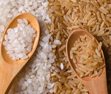 White and brown rice