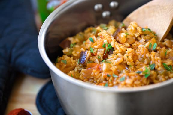 vegan Cajun dirty rice