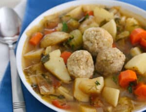 Sephardic style matzo ball soup
