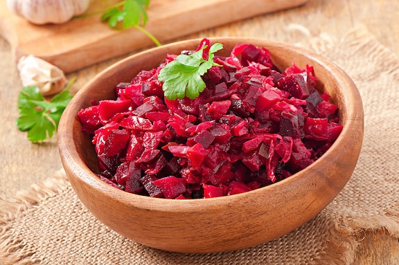 Orange-glazed beets