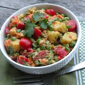 Curried potato tomato salad