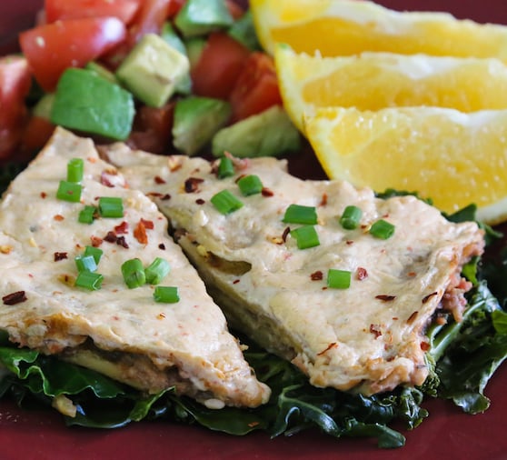 Receta vegana de cazuela de enchilada cremosa