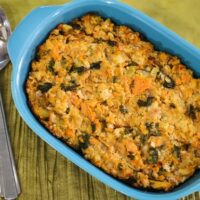 Two potato bread stuffing casserole