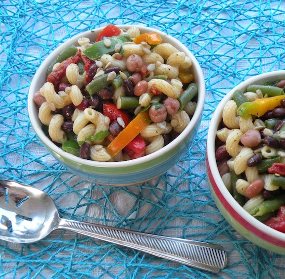 Three-bean pasta salad recipe