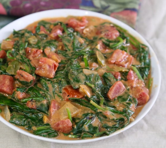 West African Spinach with Spicy Peanut Sauce