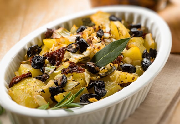 Rosemary roasted potatoes with black olives